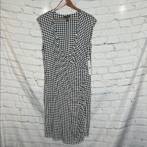 Ralph Lauren Black and White Houndstooth Dress Size 2X Brand New W/Tags